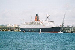 QE2 on the day of her final cruise to the Med